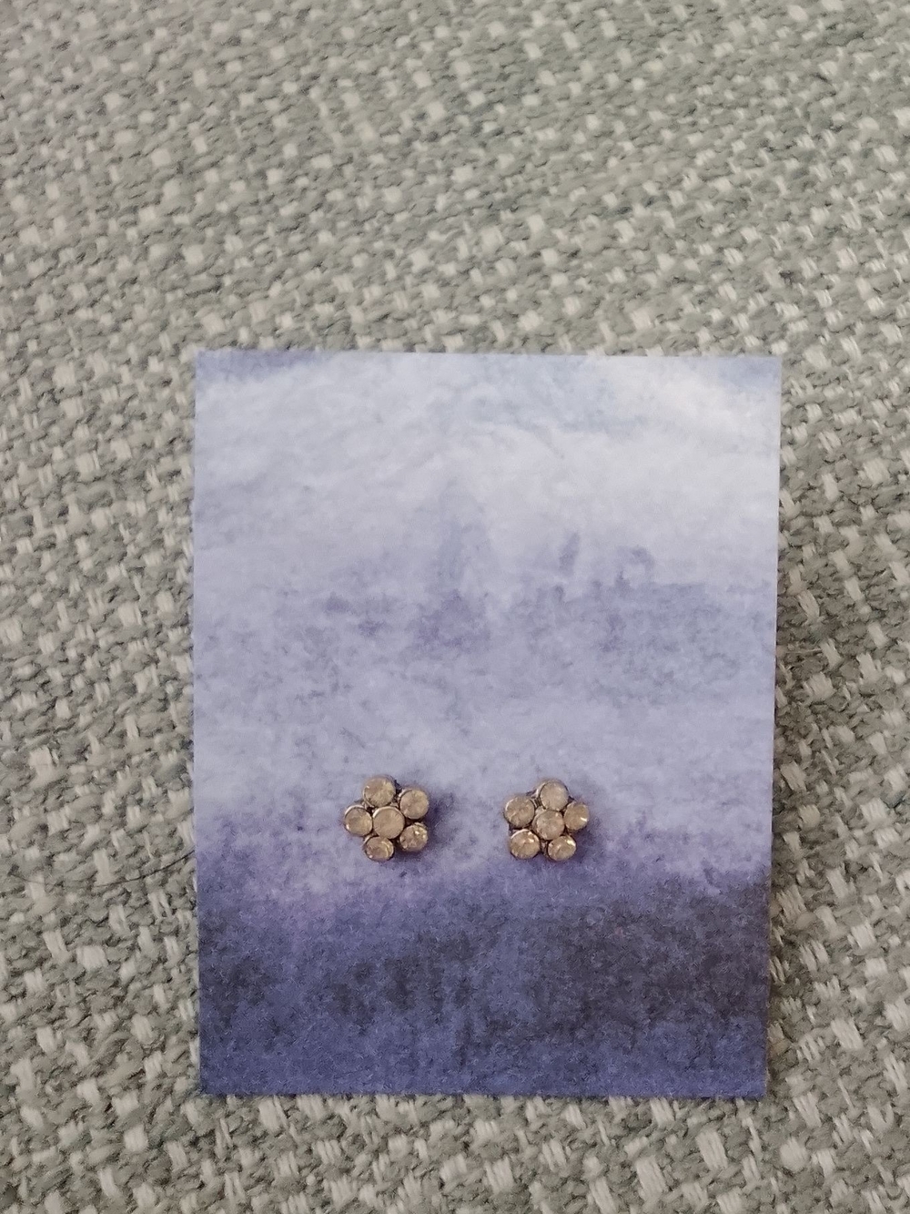Gold Floral Stud Earrings Like New